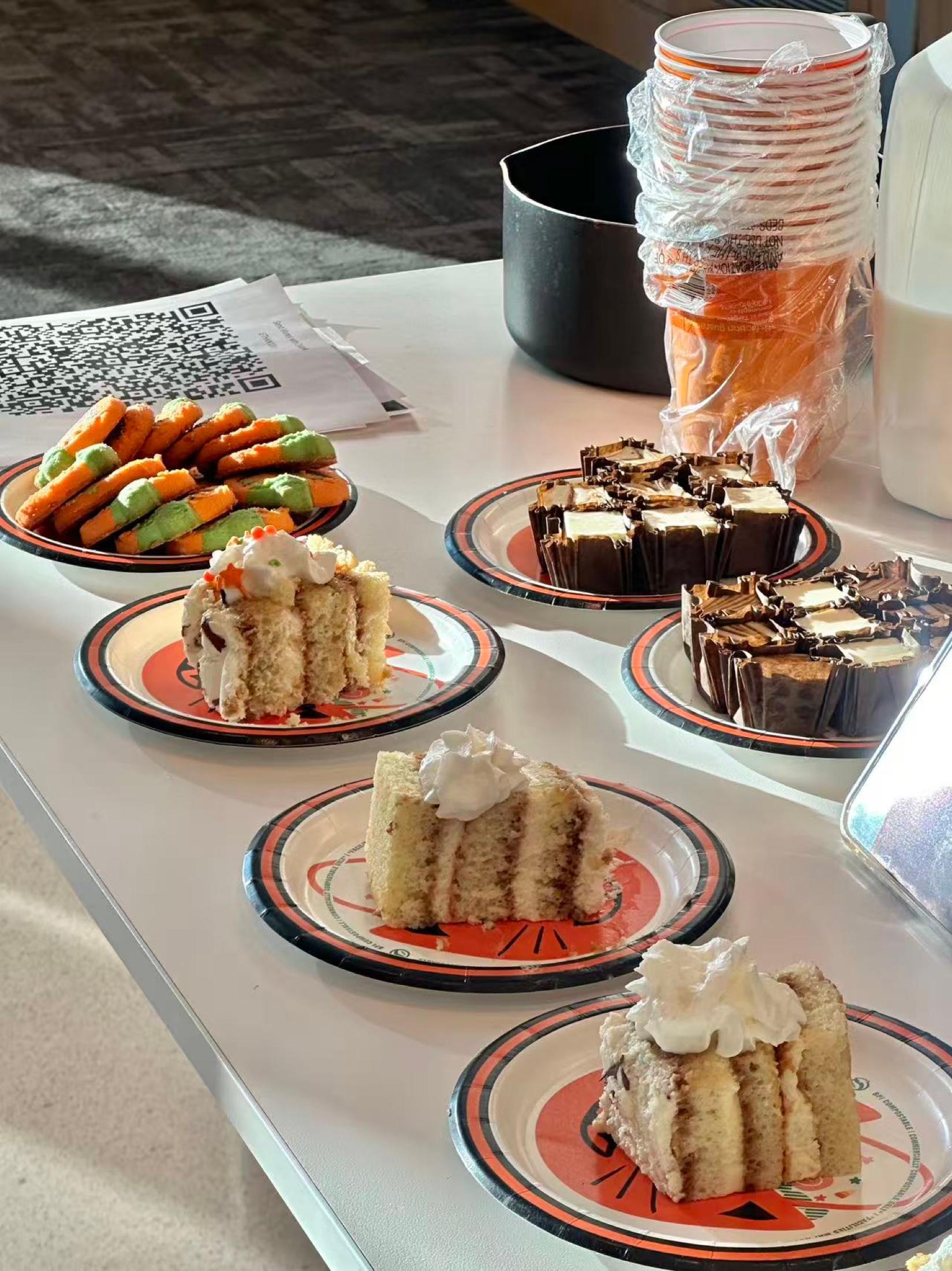 Desserts displayed at the fundraiser table