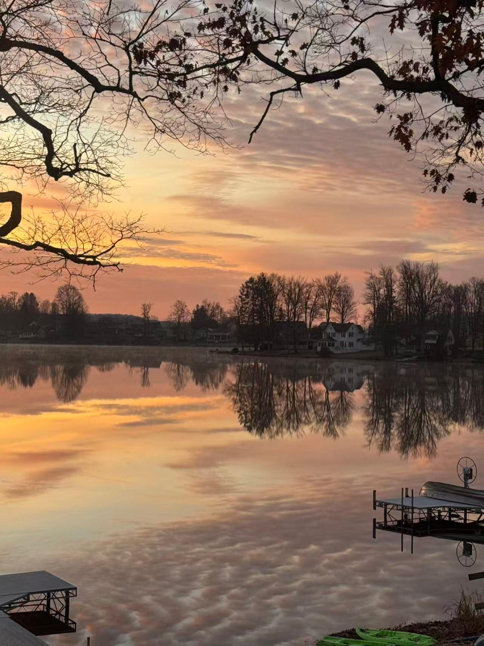 Sunset view by the lake