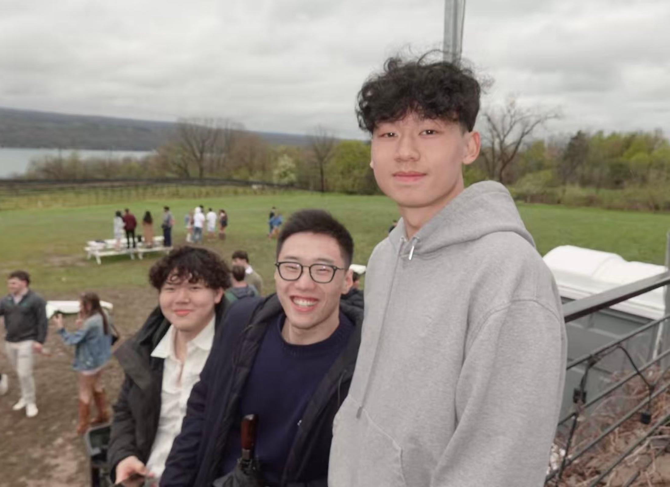 Members taking a selfie on the wine tour